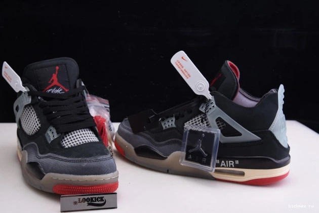 Cheap CV9388-001 Off x Jordan 4 Air Bred White Retro 0729